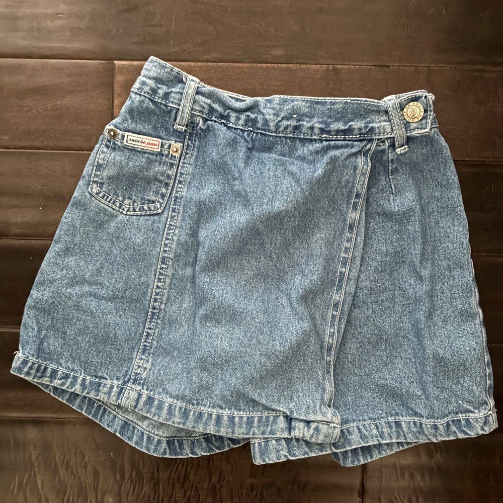 High-Waist Girls Denim Skort